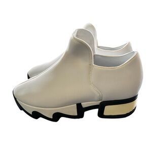 IRi NY Wes 1 Low Top Neoprene Loafer Platform Sneaker 41/11 White Made in Italy